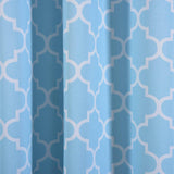 Blue/White Lattice Room Darkening Blackout Curtain Panels With Grommet, Designer Trellis Curtains