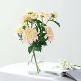 30" Tall Blush/Cream Artificial Dahlia Silk Flower Stems, Faux Floral Spray