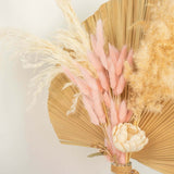 50 Pack | 15inch Blush Rose Gold Rabbit Tail Dried Pampas Grass Stem Bouquets