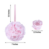 2 Pack | 7inch Blush/Rose Gold Artificial Rose Flower Ball, Silk Kissing Ball