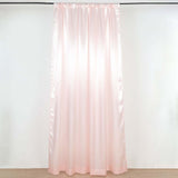 8ftx10ft Blush Rose Gold Satin Formal Event Backdrop Drape, Window Curtain Panel
