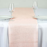 14x108 inches Blush | Rose Gold Rustic Burlap Table Runner