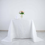 90" White Square 100% Cotton Linen Tablecloth Washable