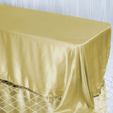 Satin Rectangular 90"x132" Tablecloth Champagne - Seamless Table Cover