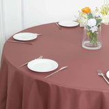 108" Cinnamon Rose Polyester Round Tablecloth