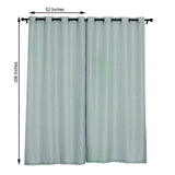 Handmade Dusty Blue Faux Linen Curtains 52inch x 108inch , Curtain Panels With Chrome Grommets