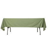 60"x102" Dusty Sage Green Premium Scuba Wrinkle Free Rectangular Tablecloth, Scuba Polyester