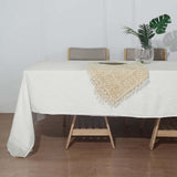 60"x126" White Rectangular Tablecloth, Linen Table Cloth With Slubby Textured, Wrinkle Resistant