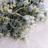 6ft Lifelike Frosted Green Artificial Eucalyptus Leaf Garland Plant, Faux Hanging Vine#whtbkgd