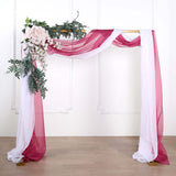 18ft | Fuchsia Wedding Arch Drapery Fabric Window Scarf Valance, Sheer Organza Linen