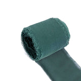 2 Pack 6yds Hunter Emerald Green Silk-Like Chiffon Ribbon Roll, DIY Wedding Bouquet