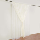 10ft Ivory Dual Layered Sheer Chiffon Polyester Backdrop Curtain With Rod Pockets
