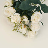 2 Pack | 12inch Ivory Artificial Open Rose Flower Arrangements