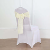 5 Pack | Ivory Linen Chair Sashes, Slubby Textured Wrinkle Resistant Sashes