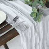 10ft White Gauze Cheesecloth Boho Table Runner