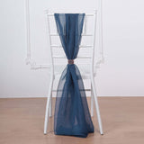 22inchx78inch Navy Blue DIY Premium Designer Chiffon Chair Sashes