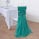 5 Pack | 22x78 inches Turquoise DIY Premium Designer Chiffon Chair Sashes