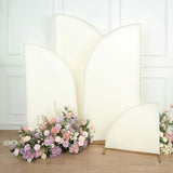 Set of 4 | Matte Ivory Spandex Half Moon Chiara Backdrop Stand Covers, Custom Fitted