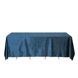 90inch x132inch Navy Blue Seamless Premium Velvet Rectangle Tablecloth, Reusable Linen