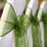 5 PCS | Olive Green Sheer Organza Chair Sashes