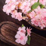 4 Bushes | 40inch Tall Pink Artificial Silk Cherry Blossom Flowers, Branches