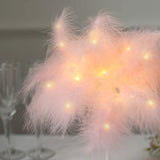 15inch LED Blush Rose Gold Feather Table Lamp Wedding Centerpiece