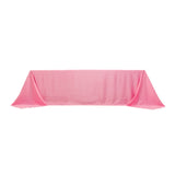 90x156inch Pink Seamless Lamour Satin Rectangle Tablecloth for 8 Foot Table