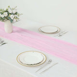 10ft Pink Gauze Cheesecloth Boho Table Runner