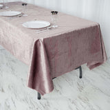 60"x102" Mauve Premium Velvet Rectangle Tablecloth, Reusable Linen