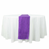 12inch x 108inch Purple Accordion Crinkle Taffeta Linen Table Runner