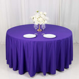 120inch Purple Premium Scuba Wrinkle Free Round Tablecloth, Seamless Scuba Polyester Tablecloth