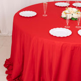 Red Premium Scuba Wrinkle Free Round Tablecloth, Seamless Scuba Polyester Tablecloth