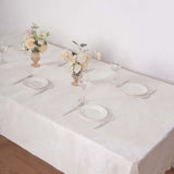 60"x102" Ivory Premium Velvet Rectangle Tablecloth, Reusable Linen