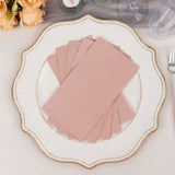 50 Pack 2 Ply Soft Dusty Rose Disposable Party Napkins, Wedding Reception Dinner Paper Napkins