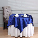 54inch x 54inch Royal Blue Seamless Premium Velvet Square Table Overlay, Reusable Linen
