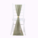 5 Pack Eucalyptus Sage Green DIY Premium Designer Chiffon Chair Sashes