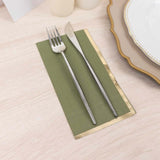 50 Pack Olive Green Soft 2 Ply Disposable Party Napkins with Gold Foil Edge