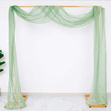 18ft | Sage Green Wedding Arch Drapery Fabric Window Scarf Valance, Sheer Organza Linen