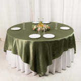 90" Dusty Sage Green Satin Overlay Square Table Overlay