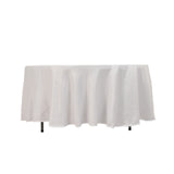 108" White Lamour Satin Round Tablecloth