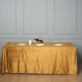 90inch x 156inch Gold Seamless Premium Velvet Rectangle Tablecloth, Reusable Linen