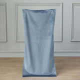 Dusty Blue Buttery Soft Velvet Chiavari Chair Back Slipcover, Solid Back Chair Cover Cap