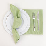 5 Pack Lamour Satin 20"x20" Napkins Sage Green - Soft Matte Finish Dinner Napkins