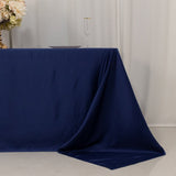 90x132inch navy blue Seamless Lamour Satin Rectangle Tablecloth for 6 Foot Table