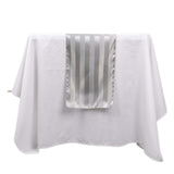 12x108inch Silver Satin Stripe Table Runner, Elegant Tablecloth Runner