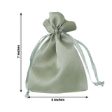 12 Pack | 5x7inch Sage Green Satin Drawstring Wedding Party Favor Gift Bags