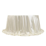 132 Shimmer Pearl White Premium Scuba Round Tablecloth, Wrinkle Free Seamless Polyester