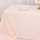 90x132inch Blush Premium Scuba Wrinkle Free Rectangular Tablecloth, Seamless Scuba Polyester