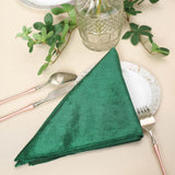 5 Pack | Hunter Emerald Green Premium Sheen Finish Velvet Cloth Dinner Napkins