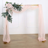 18ft Blush/Rose Gold Wedding Arch Drapery Fabric Window Scarf Valance Sheer Organza Linen